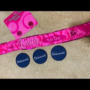 Bachelorette/bride to be sash & bridesmaid buttons